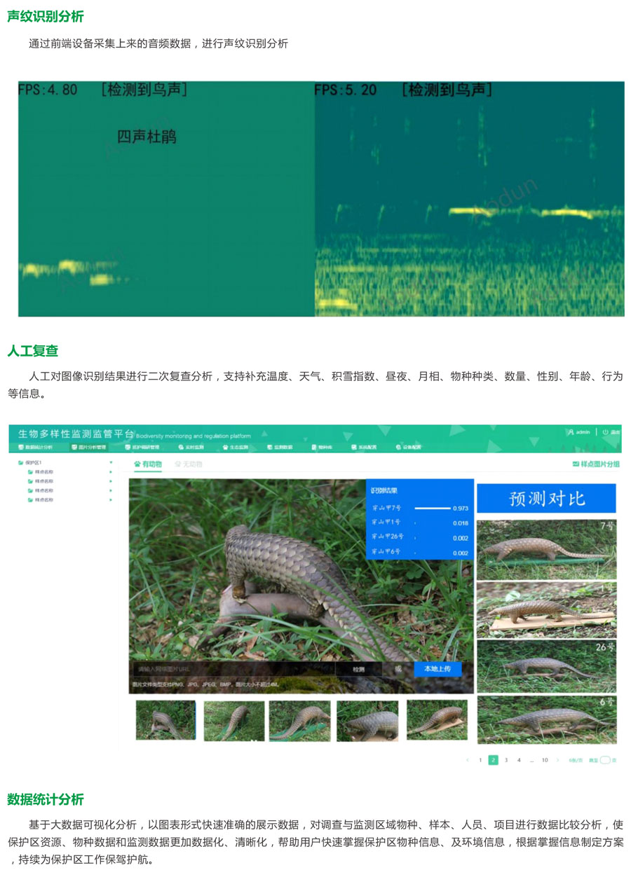 動物多樣性可視化管理平臺 野生動物識別監管系統云平臺
