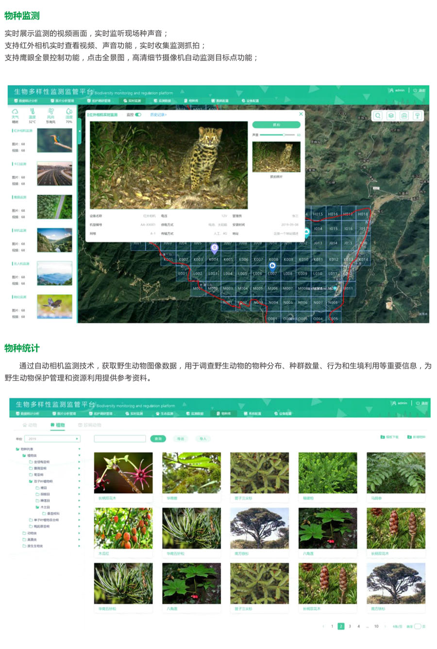 動物多樣性可視化管理平臺 野生動物識別監管系統云平臺